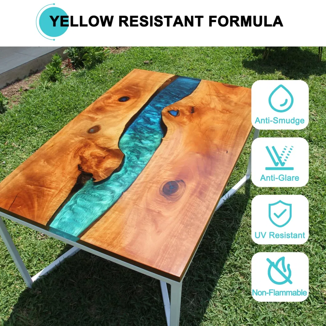 Deep Casting UV Resistant Table Top Wood Crafts Crystal Clear Epoxy Casting Art Resin